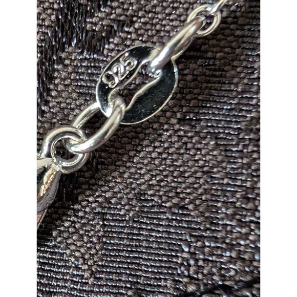 Yellow Rose Pendant Necklace With 18" Sterling Silver Chain Floral Square Charm - Picture 4 of 7